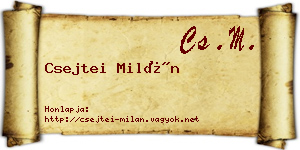 Csejtei Milán névjegykártya