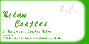 milan csejtei business card