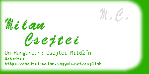 milan csejtei business card
